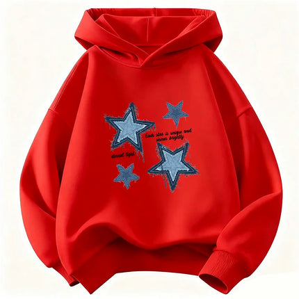 Streetwear Star Printed Hoodie Children's Sweatshirt Cute Hip Hop Hoody for Boys Girls Autumn Winter Casual Hoodies