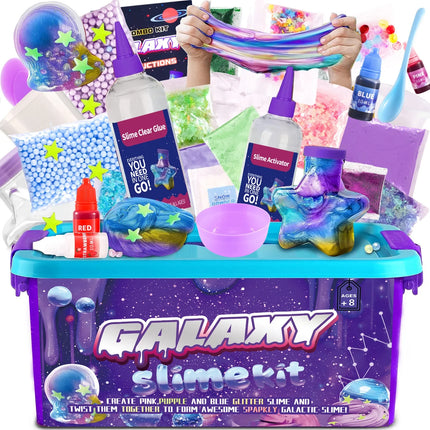 Magical Starry Sky DIY Slime Kit Fluffy Bubble Slime Fun Sensory Play Supplies for Kids Craft Party Birthday Gifts