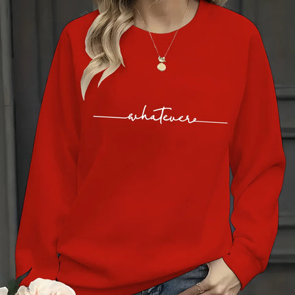Women's Casual Heart Print Pullover Sweatshirt Geometric Design Long Sleeve Round Neck Machine Washable Regular Fit for Autumn