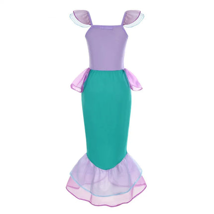 Disney Kid Purple Mermaid Dress Princess Costume Perform Clothes Baby Girl Birthday Party Christmas Cosplay Dress Suit for Girls