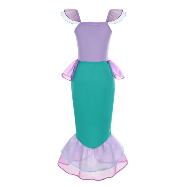 Disney Kid Purple Mermaid Dress Princess Costume Perform Clothes Baby Girl Birthday Party Christmas Cosplay Dress Suit for Girls