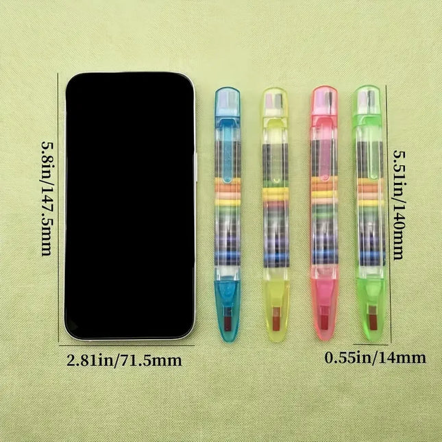 20 Colors Interchangeable Core Oil Painting Crayons Set Best Colored Crayons with Washable Paintbrush for Fancy Graffiti Painting