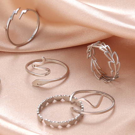 Skyrim Stainless Steel Women Rings Geometric Heart Aesthetic Adjustable Open Finger Ring Fashion Party Jewelry Gifts Wholesale