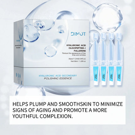 3% Hyaluronic Acid & Fullerenes Serum 30Vials - Deep Hydration for Skin Plumping, Radiance & Lines Appearance Care.