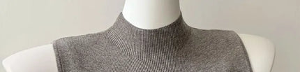 Korean Sle Knitted Vest Women's Base Layer Tank Top Svel f High Collar Spring Autumn Winter Inner And Outer Wear
