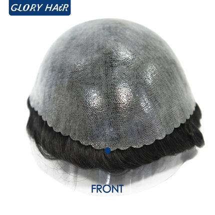 Gloryhair-Natural and Realistic Hair Prosthesis Male Toupee Wig 130% Density Hair Pieces Indian Human Men's Capillary Prosthesis
