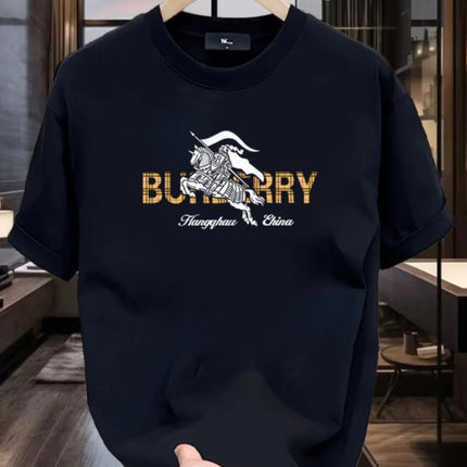 100% pure cotton men's luxurious brand letter print T-shirt, short-sleeved T-shirt, high-quality men's clothing, streetwear