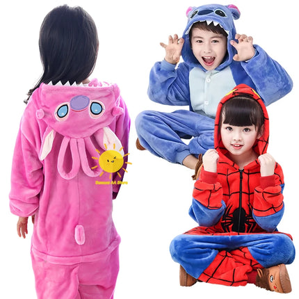 BEAST KINGDOM Disney Angel Stitch Pajamas Cosplay Cartoon Plush One-piece Pajamas Stitch Winterwarm Costumes Christmas for Gift