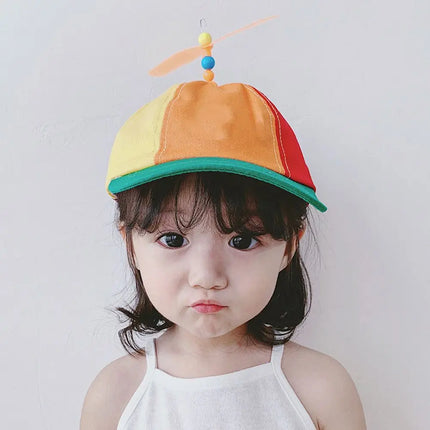 Bamboo Dragonfly Rainbow Sun Cap Funny Adventure Dad Hat Snapback Hat Helicopter Propeller Design for  Boys Girls Adult