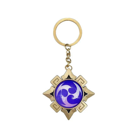New Teyvat Vision Fontaine Water God Focalors Lyney and Lynette Keychain Luminous 7 Element Eye Of Original God Toy KeyRing