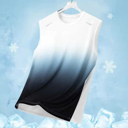 Simple Gradient Graphic Gym Tank Tops For Men Summer Fashion Fitness Sports 3D Printed Vest Loose Quick Dry Outdoor Tees Tops
