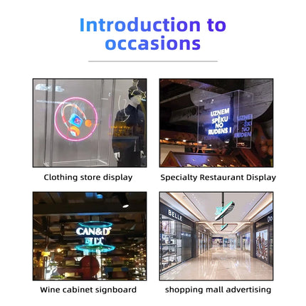 60cm Hologram 3D Fan LED Logo Creative Advertsing Light DIY Custom Holographic Projection Neon Support WIFI Bluetooth Controll