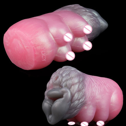YOCY Animal Wolf Male Masturbator Sexy Breast Silicone Penis Stroker Pocket Pussy Lifelike Vagina Onahole Sex Toys For Adult Men