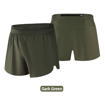 Mens Ice Silk Double Deck Shorts Quick Dry Solid Color Running Fitness Sports Casual Jogging  Summer Breathable Sweatpants Short