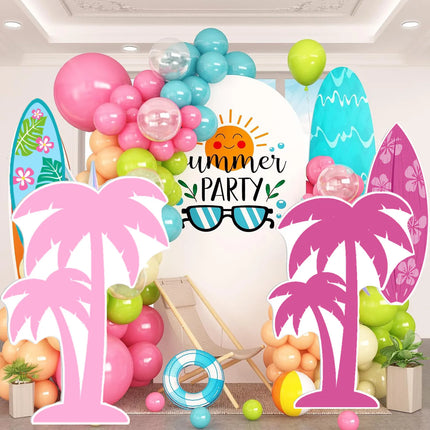 Coconut Tree Cutout Summer Tropical Party Foam Board Surfingboard KT Baord for Birthday Party Backdrop Baby Shower Decorations