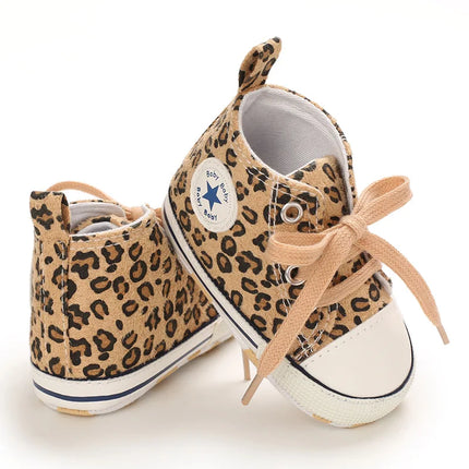 Baby Canvas Classic Sports Shoes Newborn Boys and Girls Printed Star First Walkers Shoes Infant Anti Slip Baby Shoes