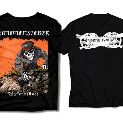 Rock Punk Tops Gothic Dark Heavy Metal T-shirt Kanonenfieber Pirnt Oversized Casual Cotton Streetwear Female Male Clothes Unisex