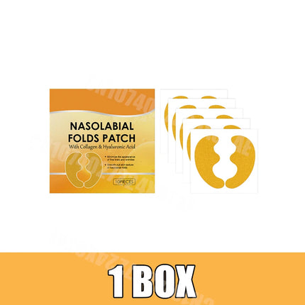 Nasolabial Folds Patch Contain Collagen Hyaluronic Acid Firming Skin Fade Fine Lines Deep Moisturizing Facial Mask Anti WrinkleA