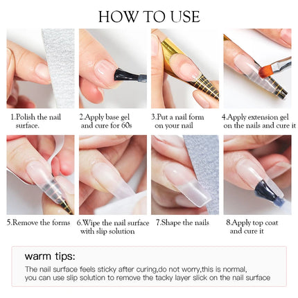 Baby Boomer Extension Nail Gel Set UV Builder Ombre Nails Camouflage Quick Extension Gel Extended Nails Art Gel Kits Manicure