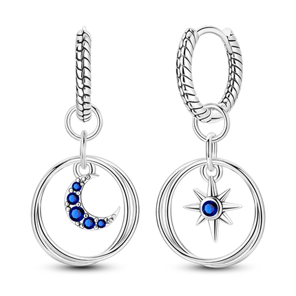 Orstarry 925 Sterling Silver Crystal Circular Eardrops Drop Earrings Women Earrings Charm Fashion Versatile Party Jewelry Gifts