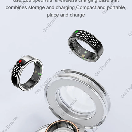 2026 Smart Ring Display Screen and Touch, Wireless Charging,Smart Control,Health Manager,5ATM Waterproof For Men Women New Rings