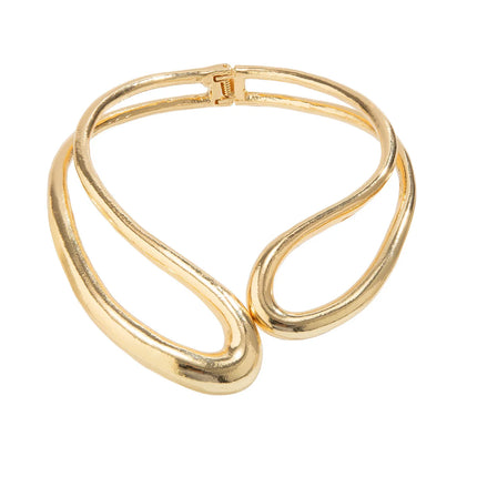 DIEZI Steampunk Irregular Clavicle Torques Necklace For Women Punk Gold Silver Color Statement Chokers Necklace Gift Jewelry