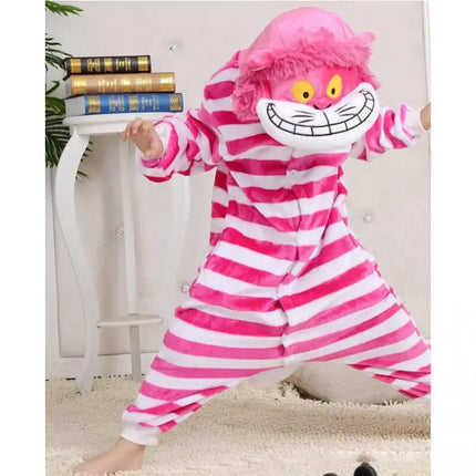 Alice In Wonderland Animation Cheshire Cat One-Piece Pajamas Parent-Child Costume Cosplay Party Costume Children Pajama