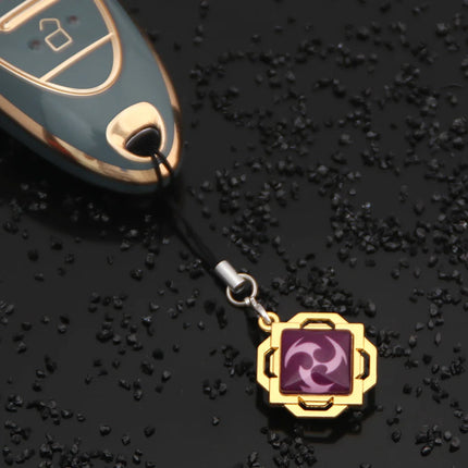 Game Genshin Impact Vision Keychain Luminous 7 Element Double Side Glass Pendant Eye Of Original Keyring Phone Charms Souvenir
