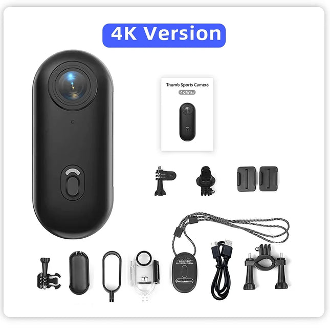 4K HD Motorcycle Mini Recorder Finger WIFI Action Camera Lightweight POV Motorcycle Road Sport Cam Bicycle Vlog Pet Body Camera