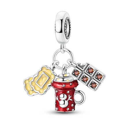 Charms Plata De Ley 925 Red Color Series Charm Red Elephant Animal Fruit Beads of Original Fits Women Anniversary Jewelry Charms