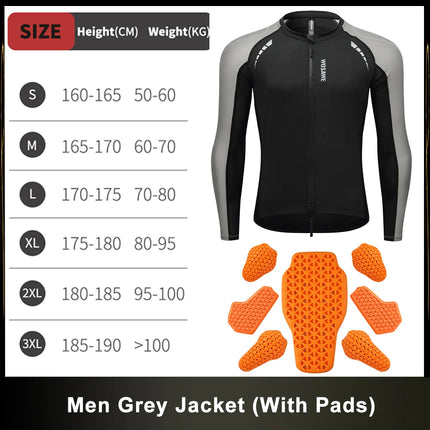 WOSAWE Men Motocross Jacket Motorcycle Pants CE Body Soft Armor Shirts Reflective Anti-fall Moto Racing Protective Gear Clothing