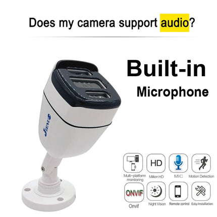 JIENUO Ip Camera Poe 4K Outdoor Waterproof Security Night Vision Video H.265 4MP 5MP 8MP Onvif Bullet CCTV Home Cam Surveillance