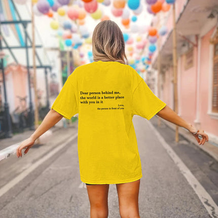 Hot New Youth Men's and Women's Round Neck Letter Printed Short Sleeved Casual Versatile Couple Outfit Pure Cotton T-shirt Top