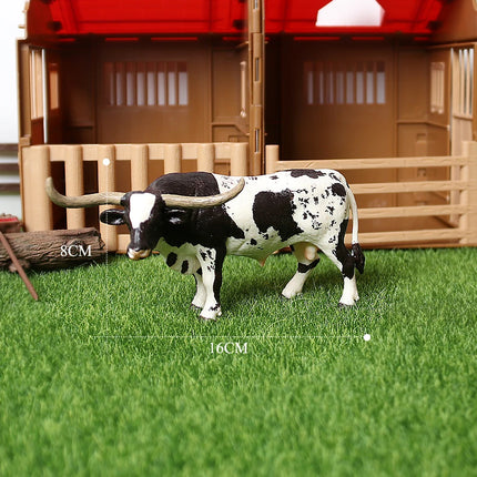 Simulation Texas Longhorn Bulls Musk OX Yak Cow Farm Animals Buffalo Calf Bull Model Figures  Home Decor Educational Toys