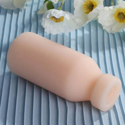 Milk Bottle Shape Male Masturbation Cup Silicone Masturbator Soft Emulational Vaginal Bulge Adult Sex Toys For Men Penis Trainer
