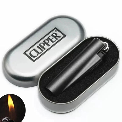Clipper Portable Grinding Wheel Flint Inflatable Lighter Metal Smokeless Butane Gas Smoking Ignition Tool Accessories Box
