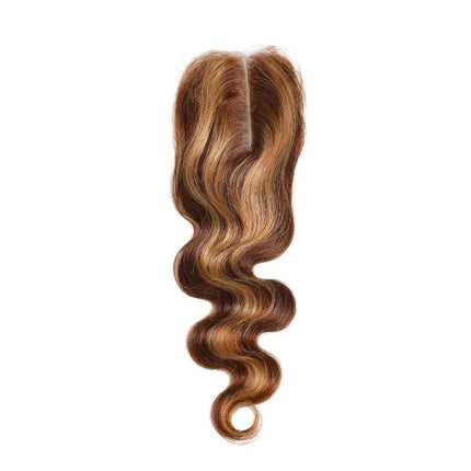 P4/27 Color Deep Part 2x6 Transparent Lace Closure Body Wave Human Hair Brown and Blond Pre Plucked With Baby Hair 8-20 Inches