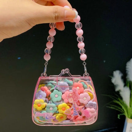 Fashion Cute Cartoon Hair Ropes Sweet High Elastic Rubber Bands Headwear with Handheld Box Bow Hair Ties for Kids