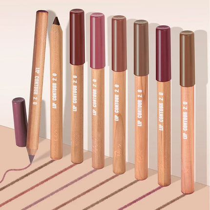 Nude Brown Lipliner Pen Wooden Matte Lip Liner Waterproof Lipstick Pencil Easy To Wear Non-stick Cup Lip Contouring Pen Cosmetic