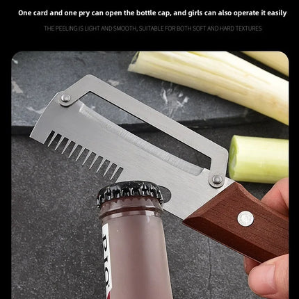 Multifunctional Peeler & Scallion Shredder, Stainless Steel Peeler, Scallion Slicing Tool, Kitchen Fruit Vegetable Peeler, Melon