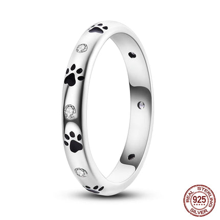 Rings For Women 100% 925 Sterling Silver Pink Heart Crown Star Moon Snowflake Zircon Rings Fashion Engagement Wedding Jewelry