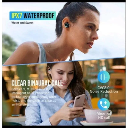 KEBIDUMEI Bluetooth Headphones in-ear Wireless Earphones LED Display Sport Game Headsets Waterproof Noise Reduction Earbud