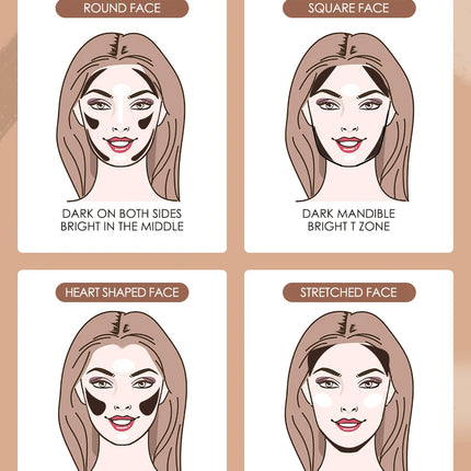 O.TWO.O Double-Headed Contour Stick Waterproof Matte Highlighter Concealer Clavicle Shadow Pen 3D Face Highlighting Makeup Pen