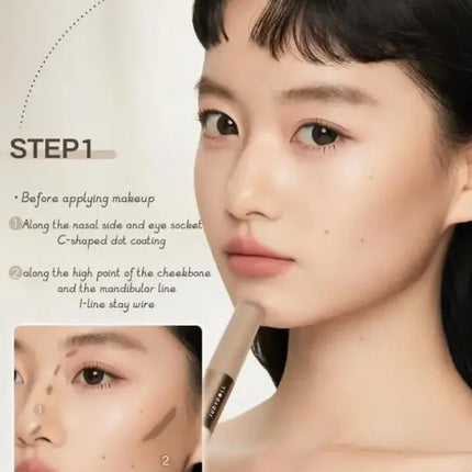 Judydoll Dual Head Highlighter Contouring Liquid Matte High Gloss Face Bronzer Contour Stick Nose Shaping Pen Cosmetics Makeup