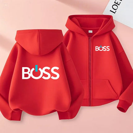 Kids Zipper Cardigan Clothes Sweatshirt for 3-12 Years Boys Girls Print Long Sleeve Top Hoodie Casual Fashion Lovely Coat