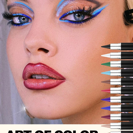 12-Piece Set of Colored Eyeliner Pens, Long-Lasting, Fade-Resistant, Waterproof, Automatic Rotating Eyeliner Pens Available in a Set