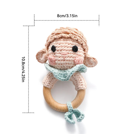 Handmade Crochet Baby Rattle – Soft Bell Toy for Newborn, Palm-Sized, Easy to Carry, Sensory & Parent-Child Interactive Play