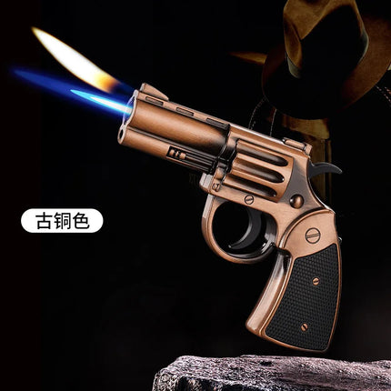 Gun Ignitor Windproof Metal Inflatable Cigar Lighter Inflatable Switchable Fire Pistol Cigarettes Lighters & Smoking Accessories