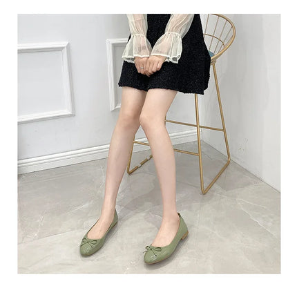 Flat Shoes Women Ballerinas Round Toe Bowtie Slip on Ballet Flats Lazy Loafers Moccasins Ladies Casual Flats Shoes 2023