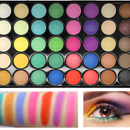 40 Colors Ultimate Eyeshadow Palette Matte & Shimmer Finishes Earth Tones Long-Lasting Smudge Proof Makeup Kit Korea Cosmetics